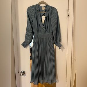Sezane Tal Dress Vintage Blue size 34 NWT